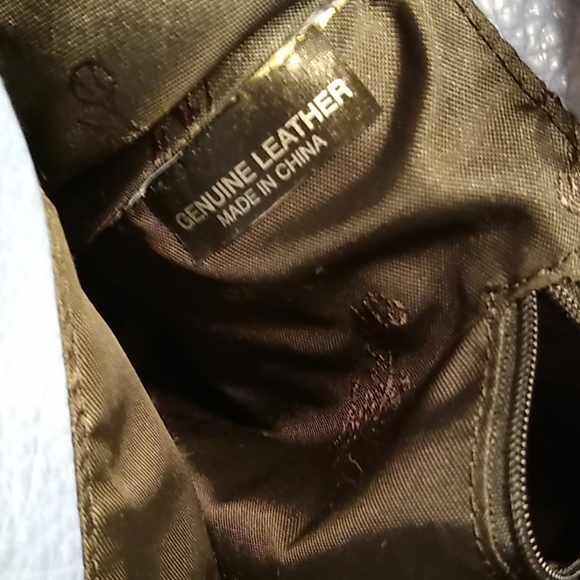 ππ fossil leather bamboo handle purse - Picture 4 of 7